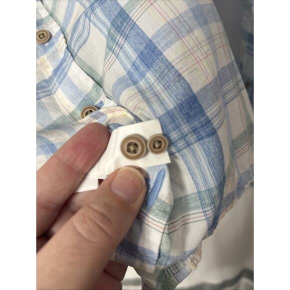 NWT Johnnie-O Top Shelf Long Sleeve Plaid Shirt Mens Medium Laguna Blue $168 - Picture 12 of 12